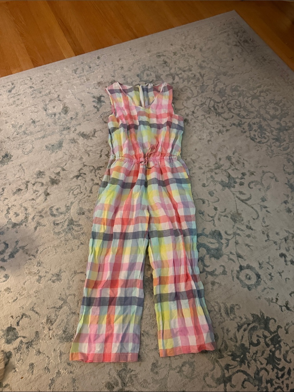 Kids Multicolor Plaid Sleeveless One-Piece Jumpsuit